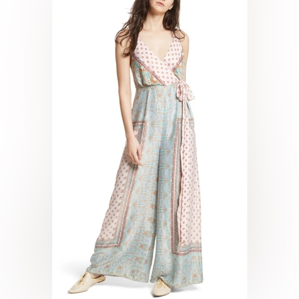 Free People Cabbage Rose jumpsuit in mint